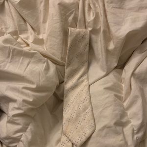 Chanel Mens Tie Lightly Used Cream Stylish